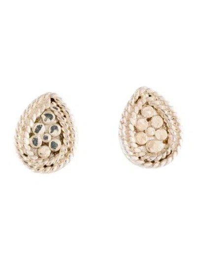 Pre-owned Anna Beck Two-tone Teardrop Stud Earrings In Multi