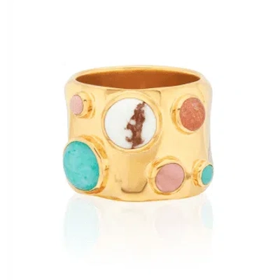 Anna Beck Wavy Multi-stone Ring In Gold