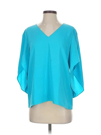 Pre-owned Anna Cate 3/4 Sleeve Blouse In Blue