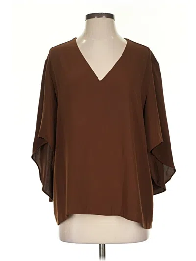 Pre-owned Anna Cate 3/4 Sleeve Blouse In Brown