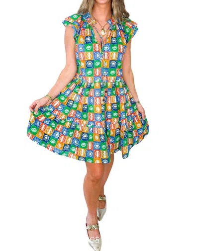 Anna Cate Aimee Dress In Shell Stamp In Multi