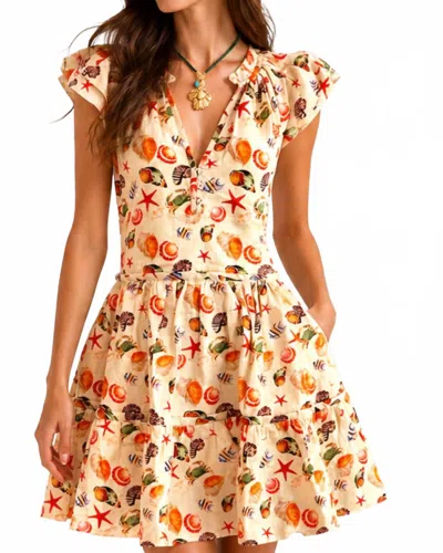 Anna Cate Aimee Mini Dress In Shell In Yellow