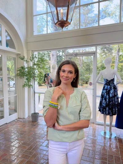 Anna Cate Ariel Short Sleeve Top In Mint In Green