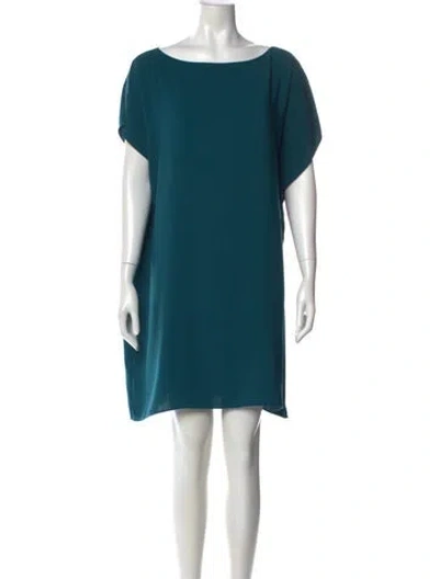 Pre-owned Anna Cate Bateau Neckline Mini Dress In Blue