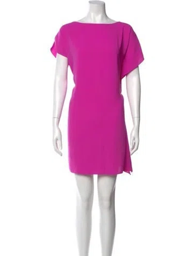 Pre-owned Anna Cate Bateau Neckline Mini Dress In Pink
