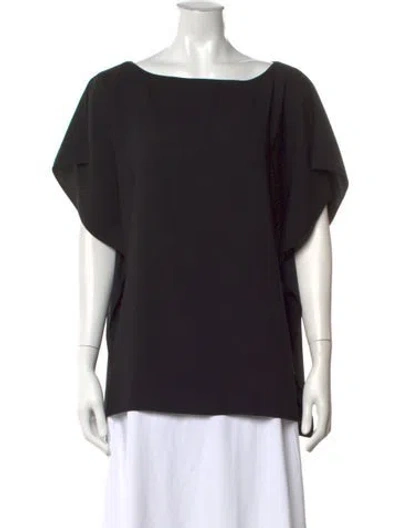 Pre-owned Anna Cate Bateau Neckline Short Sleeve Top In Black