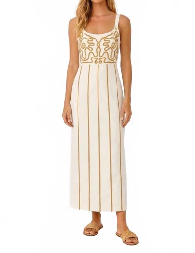Anna Cate Blaire Midi Dress In Golden Coast Embroidery In Multi