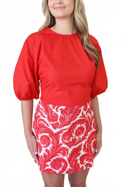 Anna Cate Blaire Mini Skirt In Maroon Paisley In Multi