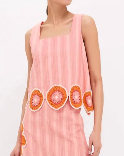 Anna Cate Blake Top In Coral Stamp In Pink