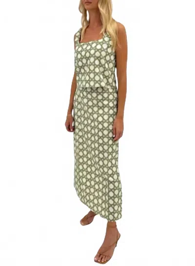 Anna Cate Dillon Skirt In Trellis In Green