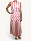 Anna Cate Bran Midi Dress In Pink Stripe In Pink