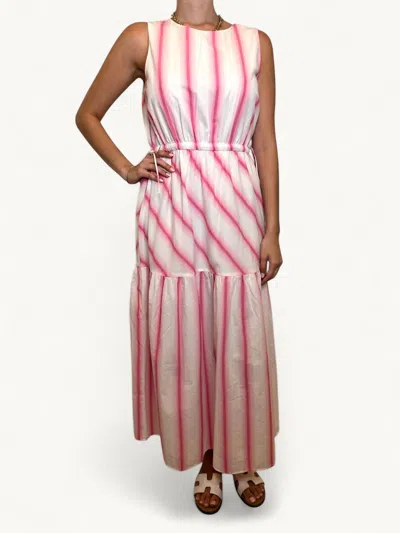 Anna Cate Bran Midi Dress In Pink Stripe
