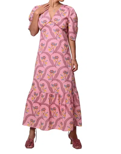 Anna Cate Brielle Midi Dress In Peach Bellini In Multi