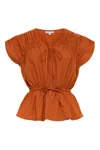 Anna Cate Camille Top In Gold Flame In Multi