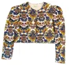Anna Cate Clare Cropped Jacket In Coral Lime In Multi