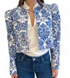 Anna Cate Clare Jacket In Royal Print In Multi