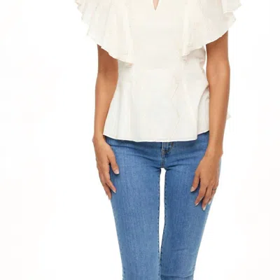 Anna Cate Collins Top In Ivory In White