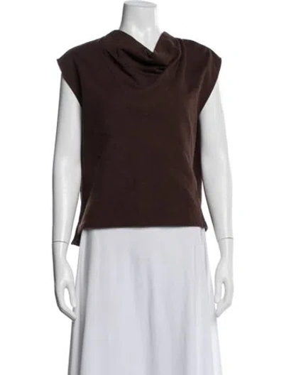 Pre-owned Anna Cate Cowl Neck Sleeveless Blouse In Brown