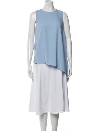 Pre-owned Anna Cate Crew Neck Sleeveless Top In Blue