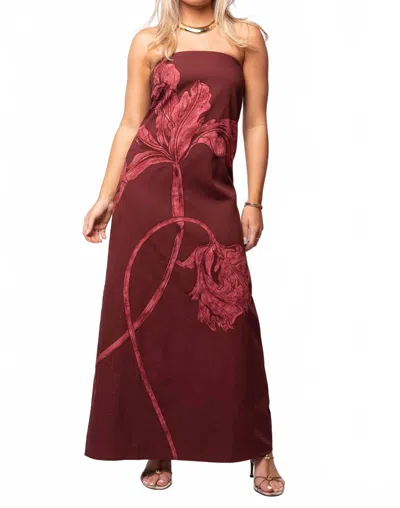 Anna Cate Dalton Midi Dress In Rum Punch In Red