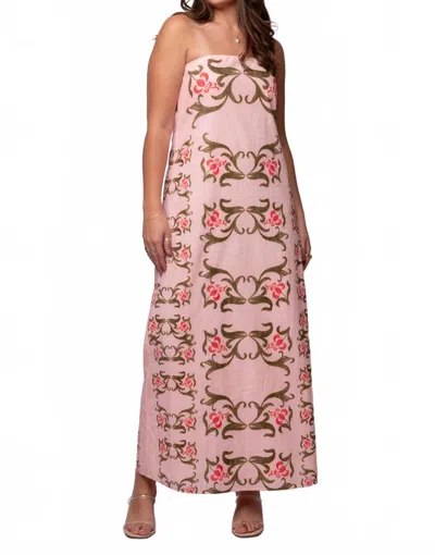 Anna Cate Dalton Strapless In Blush Design In Pink