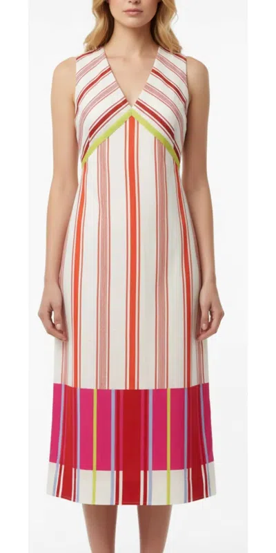 Anna Cate Delia Midi Dress In Happy Stripes In Multi