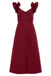 Anna Cate Eleanor Midi Dress In Rhubarb In Red