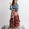 ANNA CATE ELLE SKIRT IN BURGUNDY FLORAL