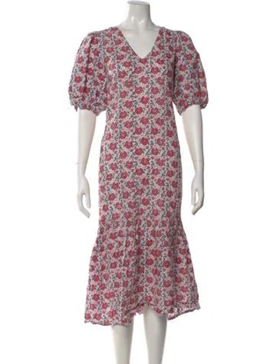 Pre-owned Anna Cate Floral Print Long Dress In Multi