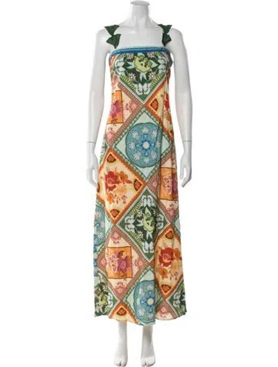 Pre-owned Anna Cate Floral Print Long Dress W/ Tags In Green