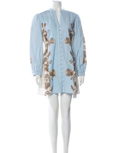 Pre-owned Anna Cate Floral Print Mini Dress In Blue