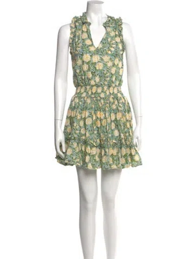 Pre-owned Anna Cate Floral Print Mini Dress In Green
