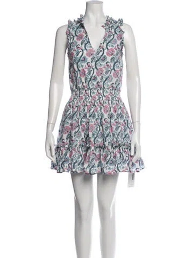 Pre-owned Anna Cate Floral Print Mini Dress In Neutral