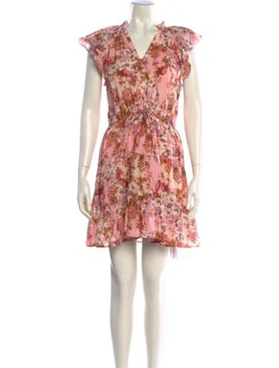 Pre-owned Anna Cate Floral Print Mini Dress In Pink