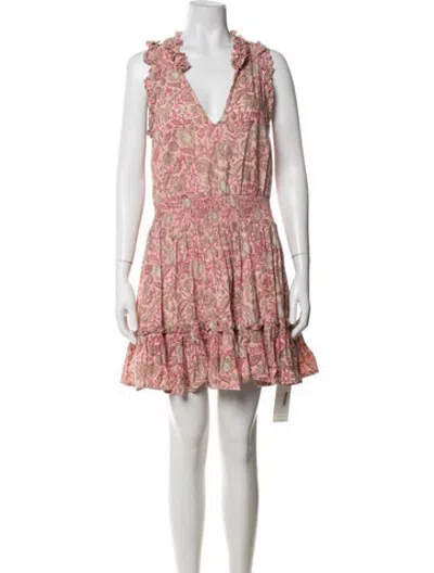 Pre-owned Anna Cate Floral Print Mini Dress In Pink