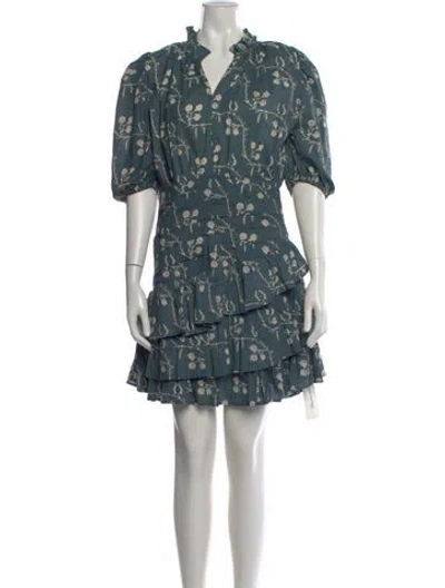 Pre-owned Anna Cate Floral Print Mini Dress W/ Tags In Blue