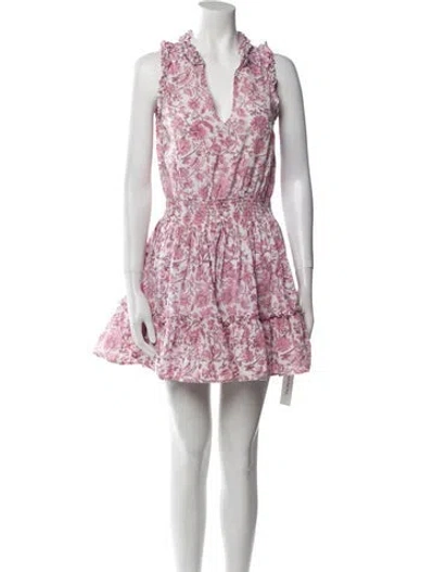 Pre-owned Anna Cate Floral Print Mini Dress In White