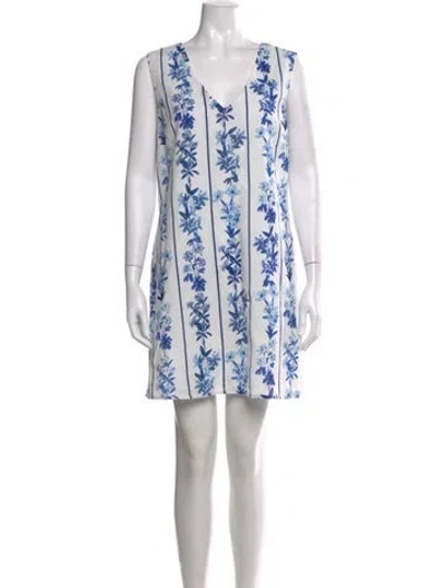 Pre-owned Anna Cate Floral Print Mini Dress In White