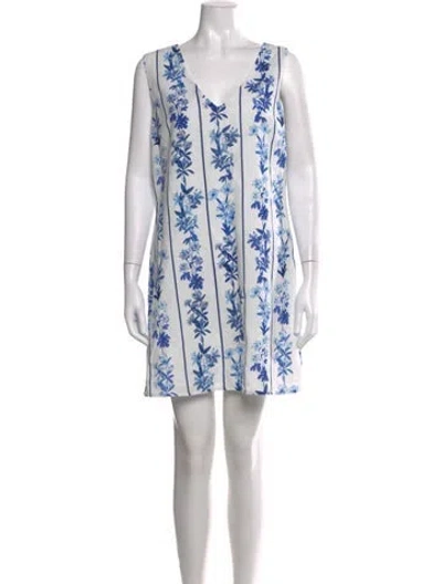 Pre-owned Anna Cate Floral Print Mini Dress In White