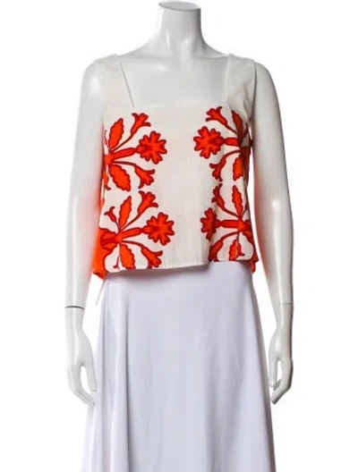 Pre-owned Anna Cate Floral Print Square Neckline Top In Multi