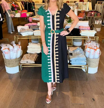 Anna Cate Hallie Maxi Dress In Color Block In Green
