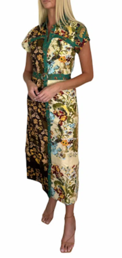Anna Cate Iva Maxi Shirt Dress In Ditsy Mix In Multi