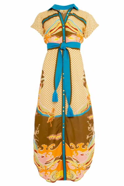 Anna Cate Iva Midi Dress In Tropical Wave In Multi