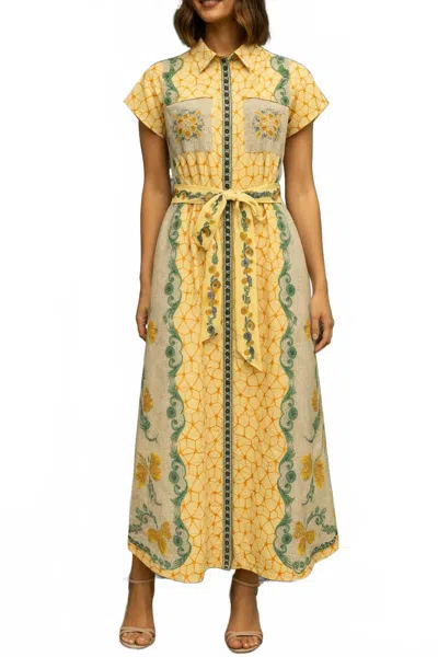 Anna Cate Iva Midi Versatile Dress In Star Shell In Yellow