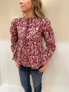 Anna Cate James Top In Maroon White In Multi