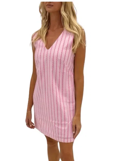 Anna Cate Kaylor Stripe Mini Dress In Pink Swiss Dot