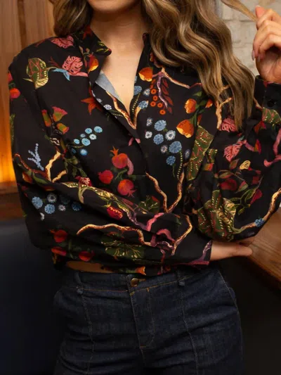 Anna Cate Lesley V-neck Blouse In Foliage In Multi