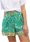 Anna Cate Lizzie Short In Teal Block In Multi