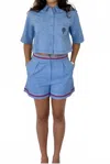 Anna Cate Lizzy Short In Chambray In Multi