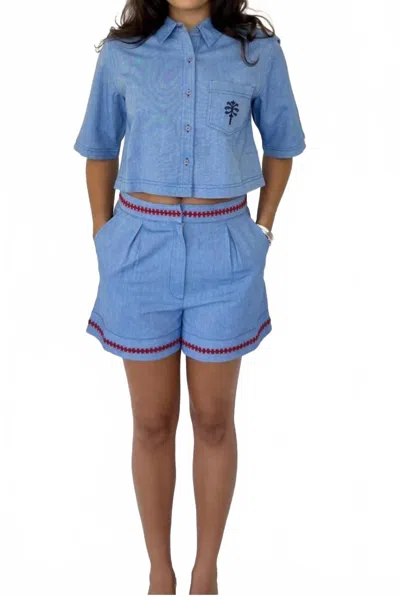 Anna Cate Lizzy Short In Chambray In Multi